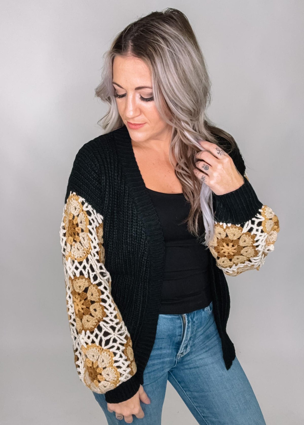 Crochet Sleeve Cardigan