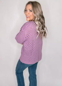 BLACK FRIDAY Lavender Open Knit Sweater