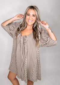 Mocha Stripe Swing Dress