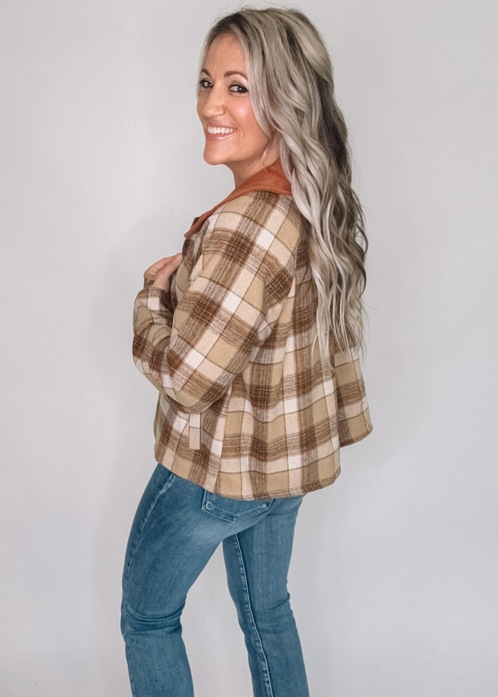 Brushed Plaid Barn Jacket