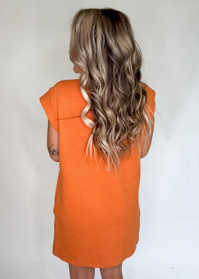 Sleeveless Textured Mini Dress with Pockets