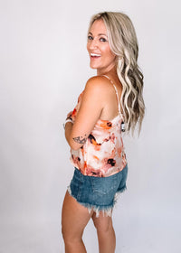 Floral V-Neck Spaghetti Strap Top