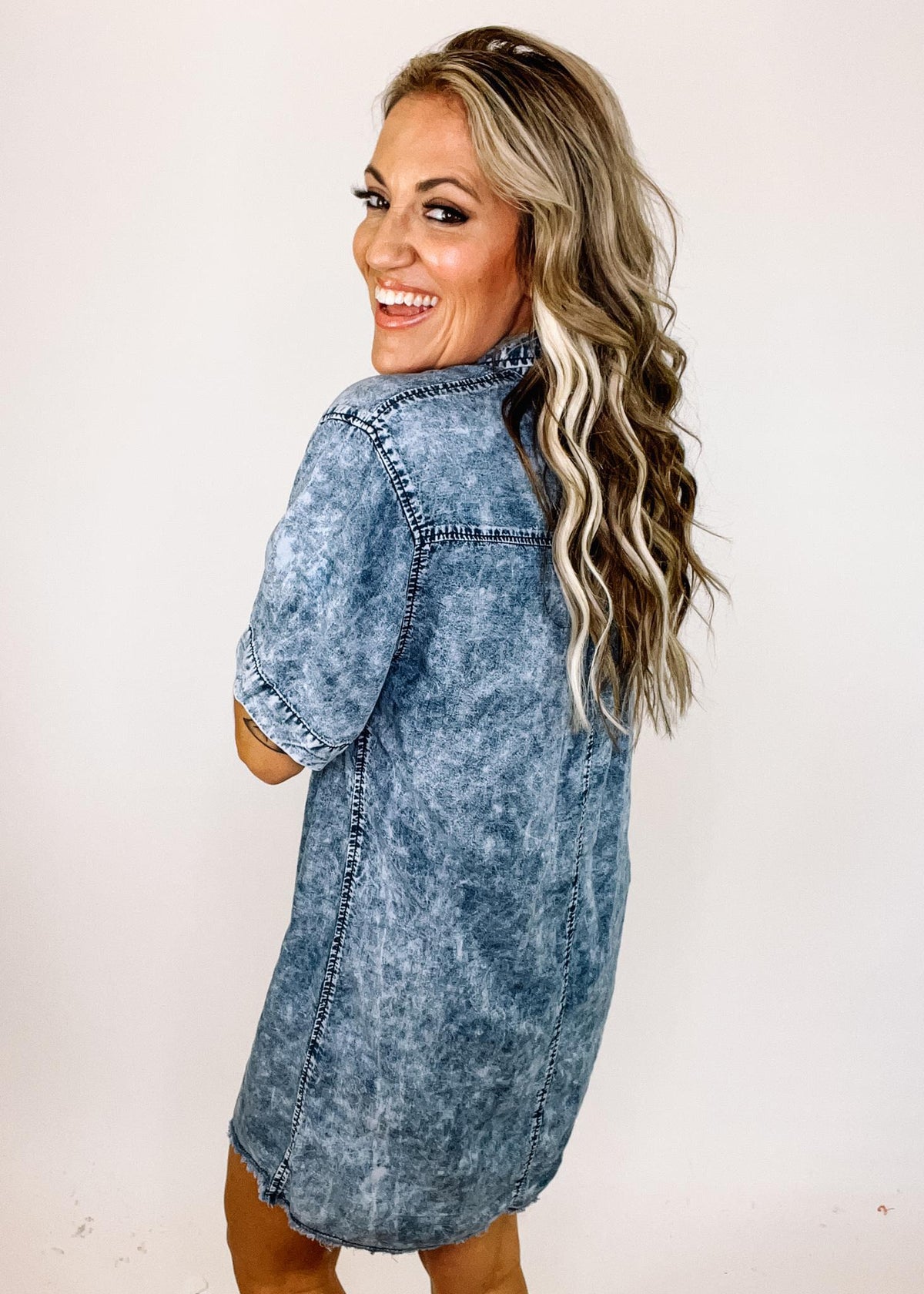 Acid Wash Denim Shirt Dress The Teal Eagle Boutique Acid Wash Denim Shirt Dress The Teal Eagle Boutique