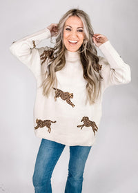 Lively Cheetah High Neck Sweater