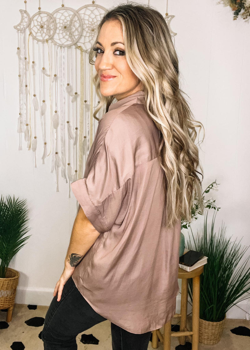 Classic Collared V Neck Blouse