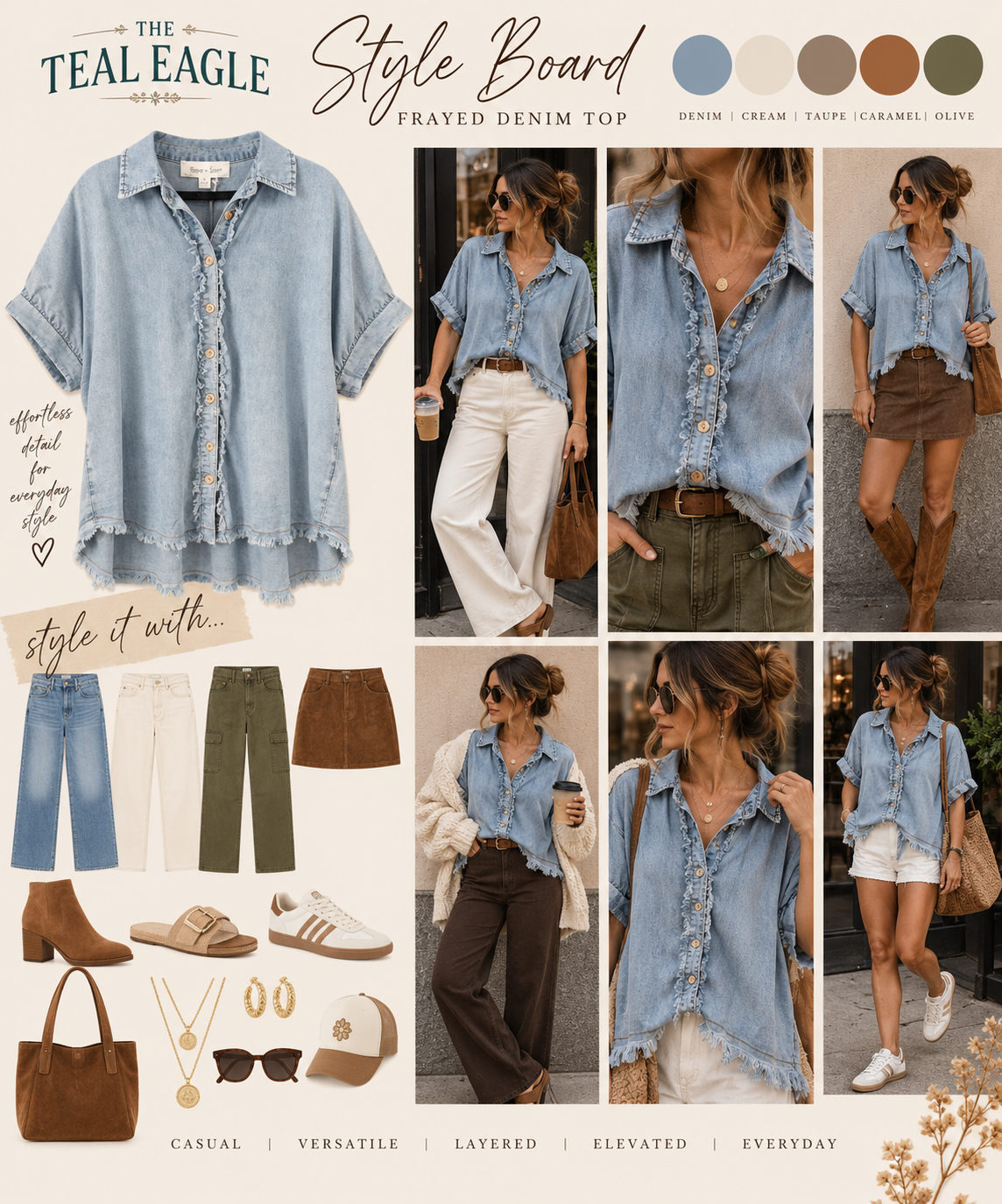 Oversized Denim Top