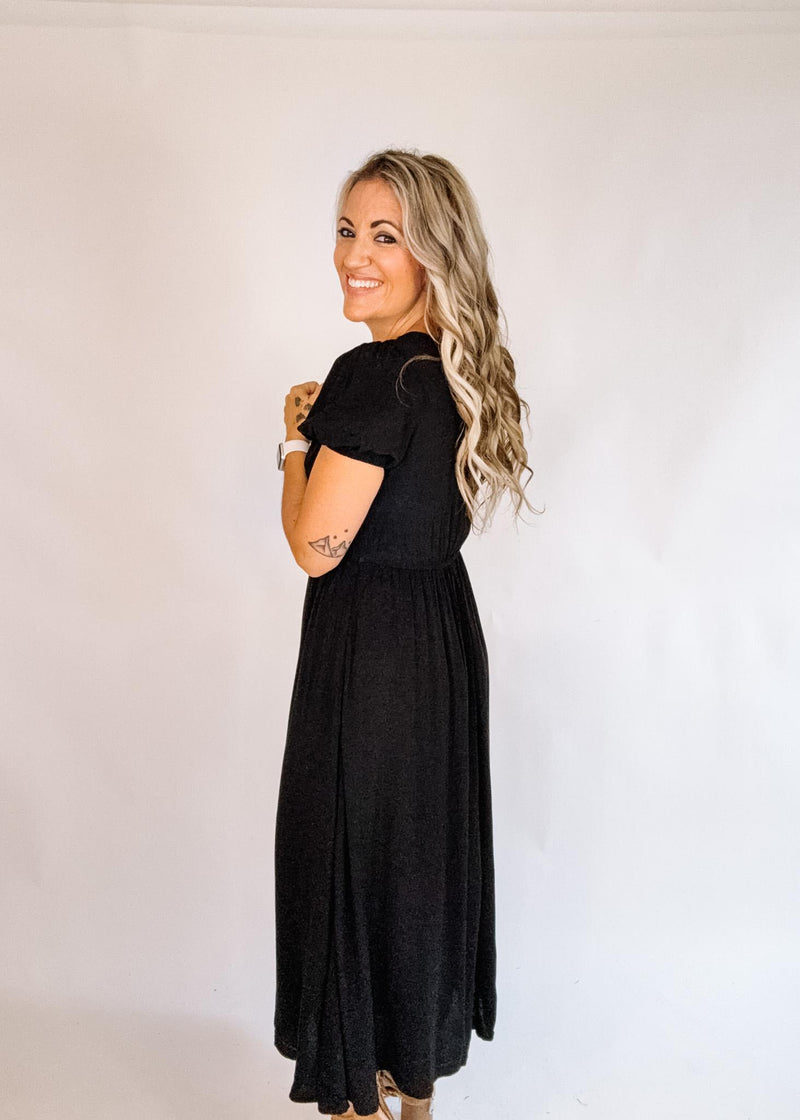 Contrast Lace Ribbon Trim Corset Midi Dress