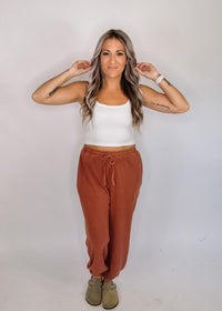Washed Drawstring Waist Joggers