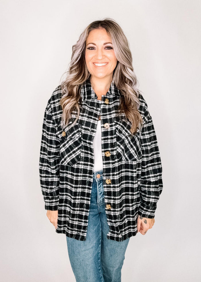 Plaid Soft Button Down Shacket