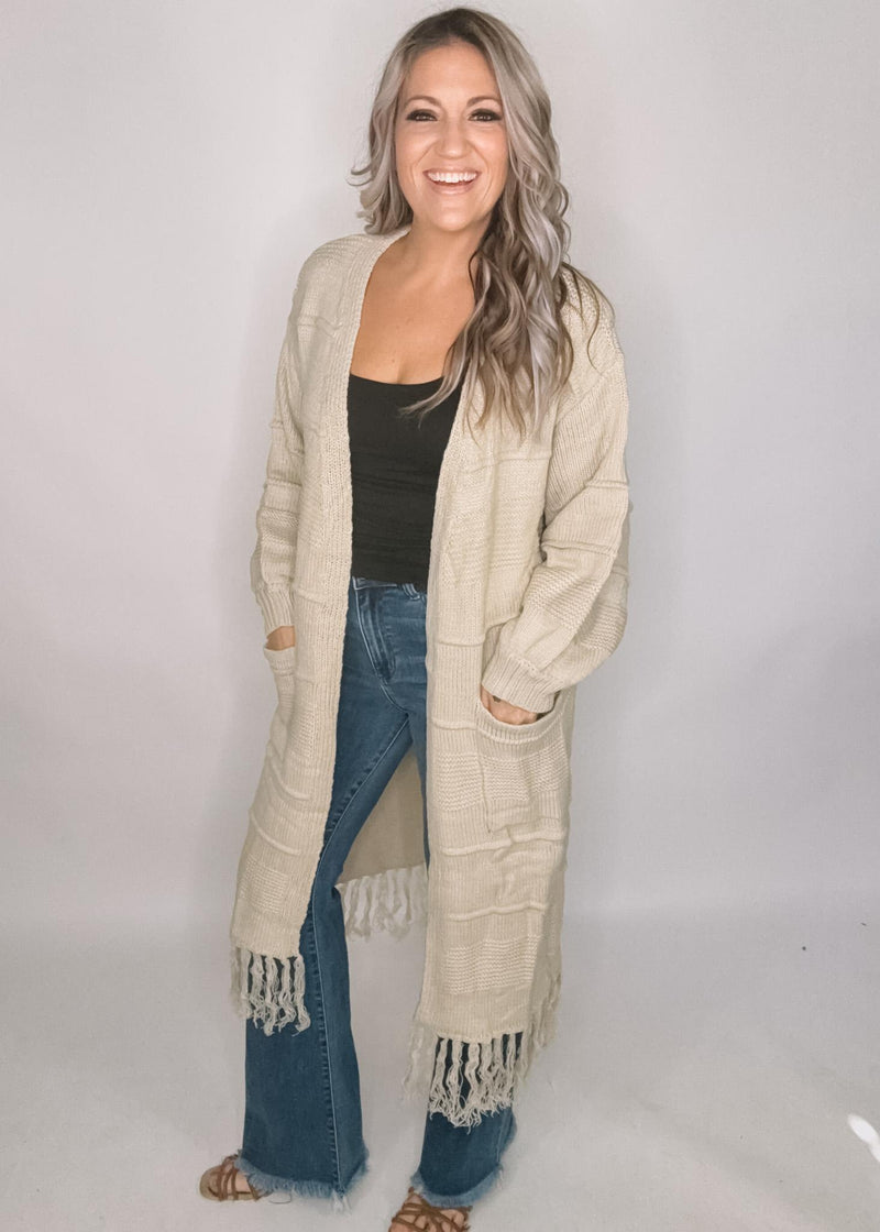 2025 Fringe Bottom Duster Cardigan