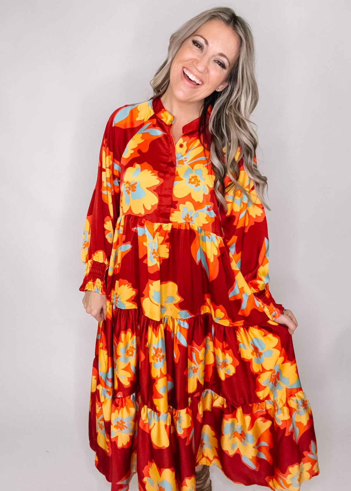 BLACK FRIDAY -Rouge Floral Maxi Dress