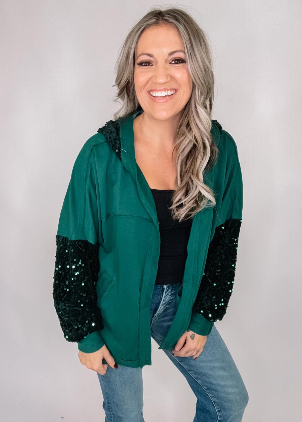 Sparkle Sleeve Hoodie