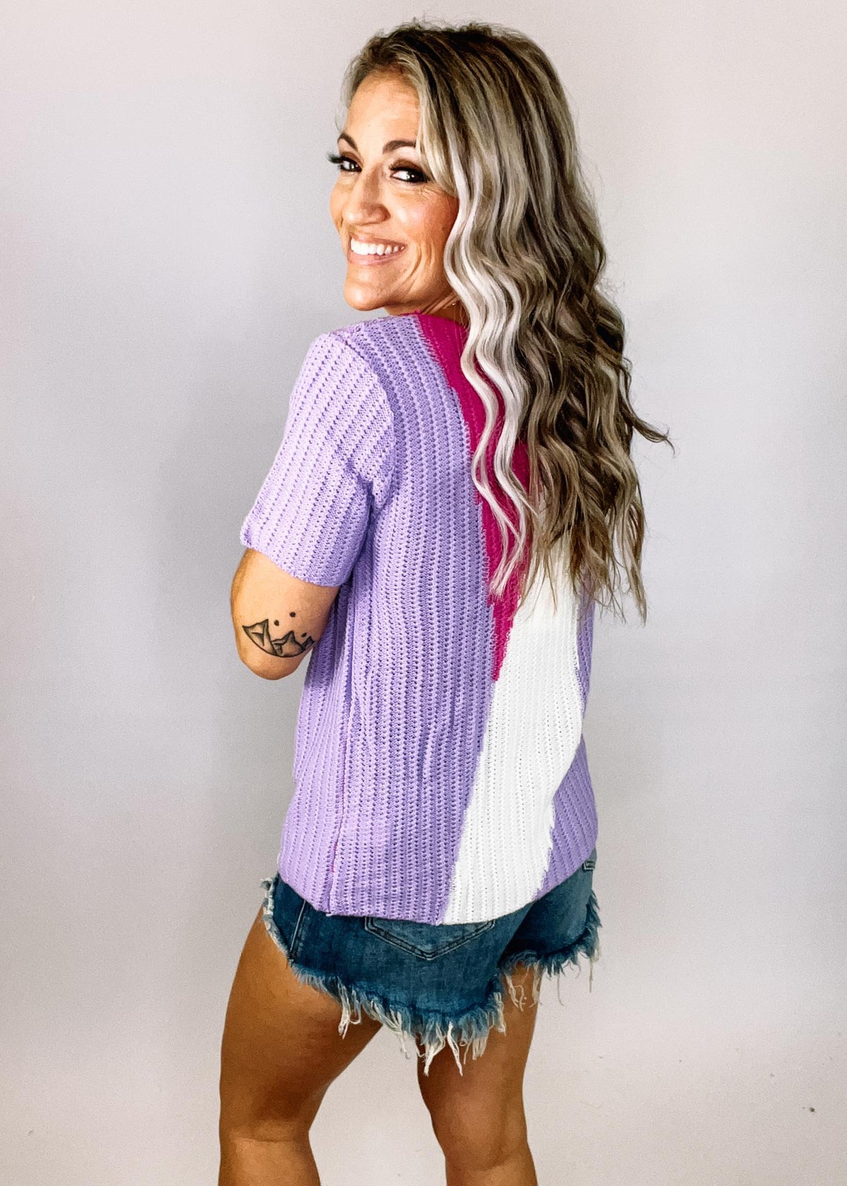 Lavender Magenta Knit Top