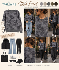 Grey Floral Hacci Pullover
