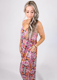 Boho Printed Sleeveless Jumpsuit