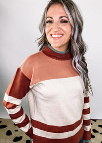 Picante Stripe Mock Neck Sweater