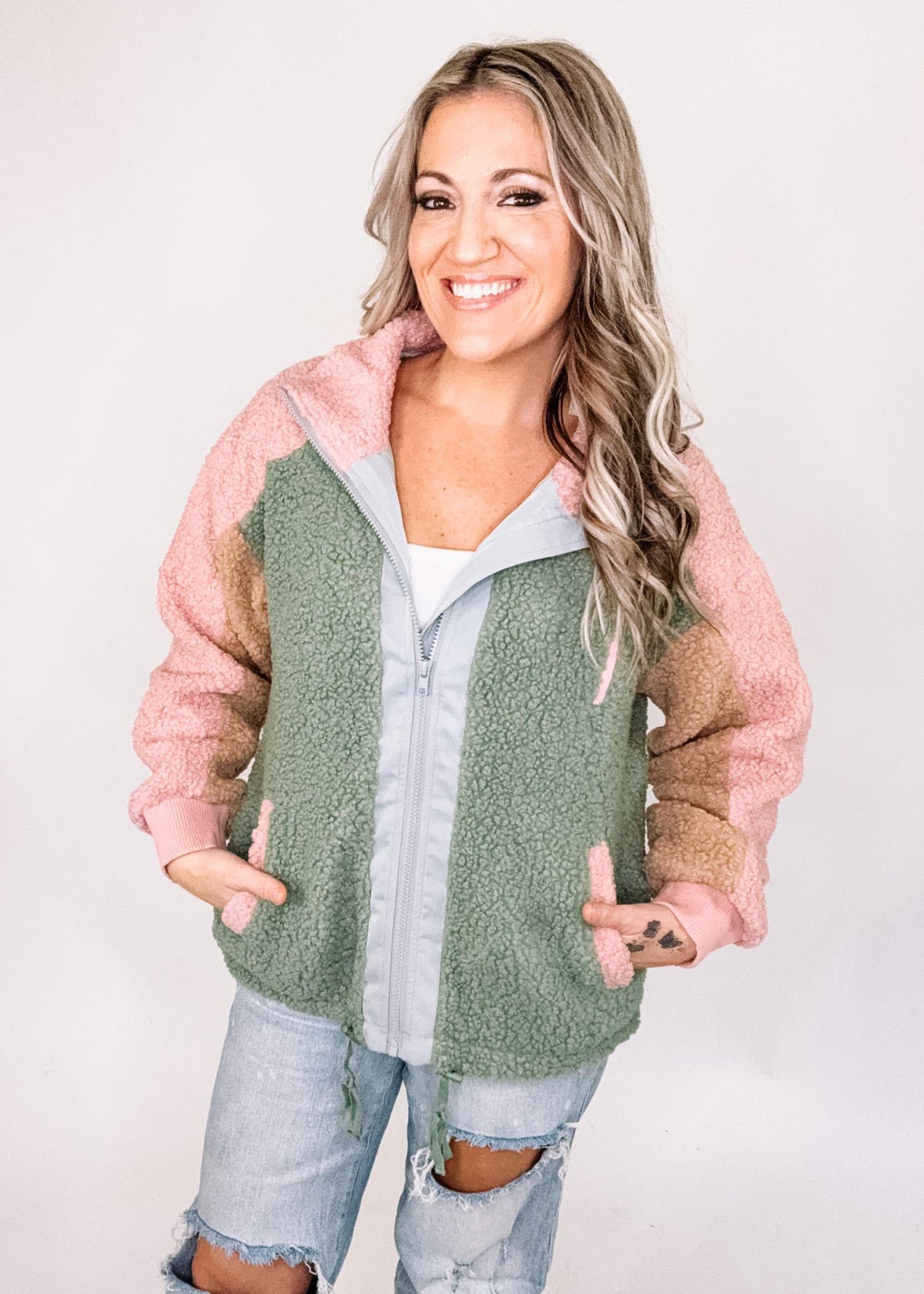 Rose and Sage Sherpa Jacket