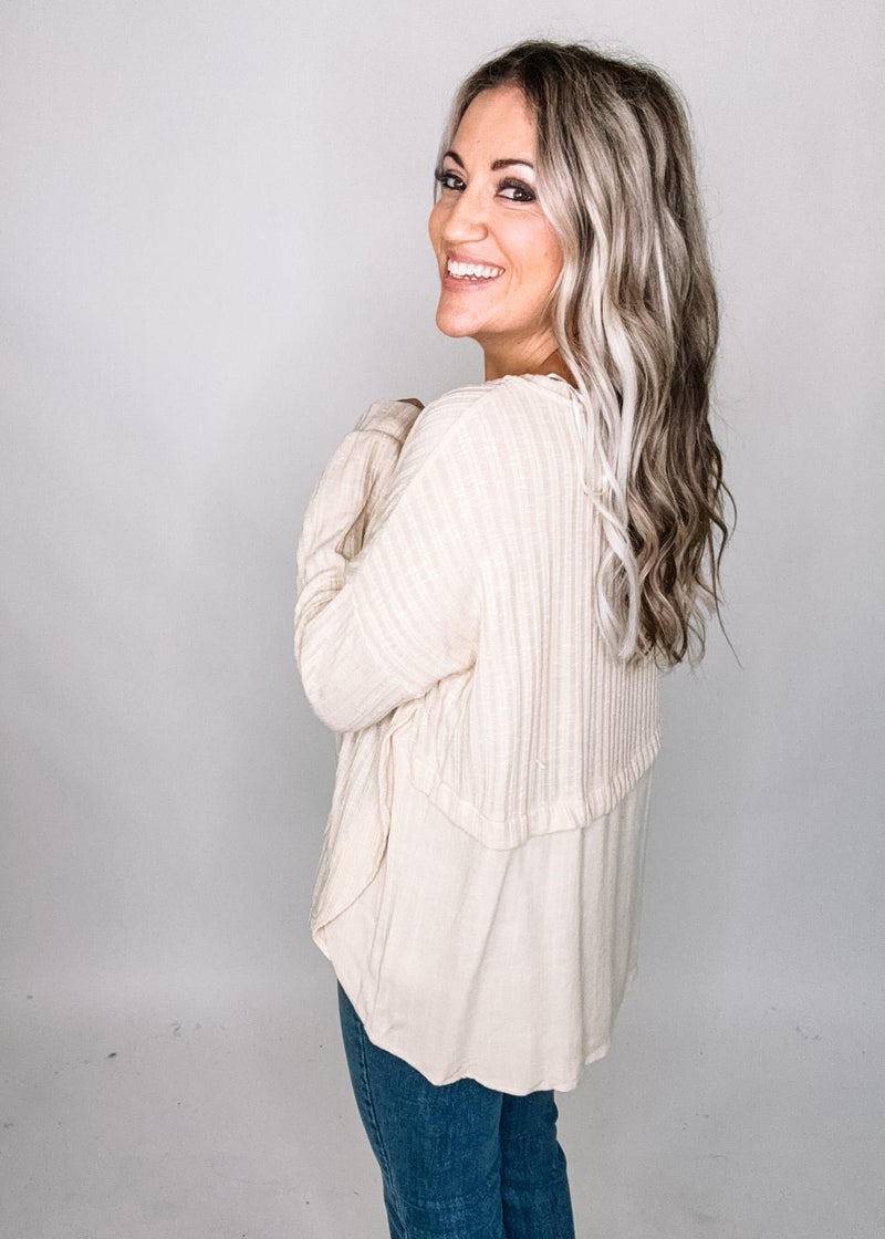 Textured Long Sleeve Top