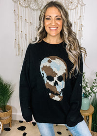 Camo Skull Oversized Sweater