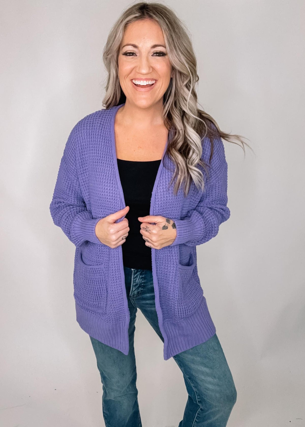 Waffle Knit Cardigan