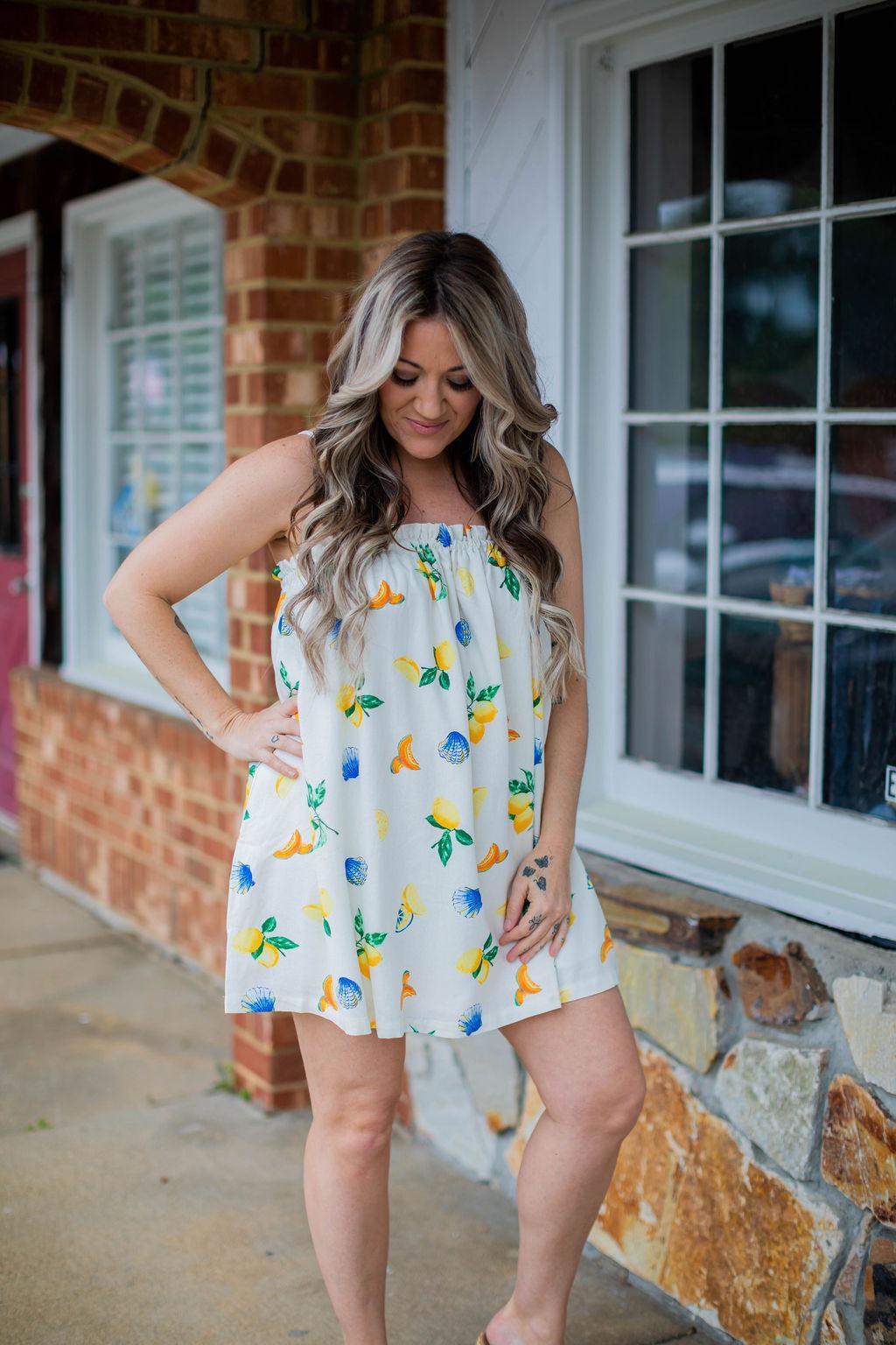 Shell and Lemon Print Dress