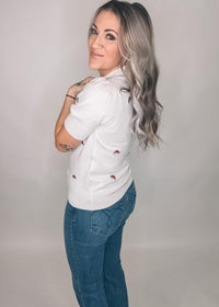 Embroidered Santa Hats Sweater