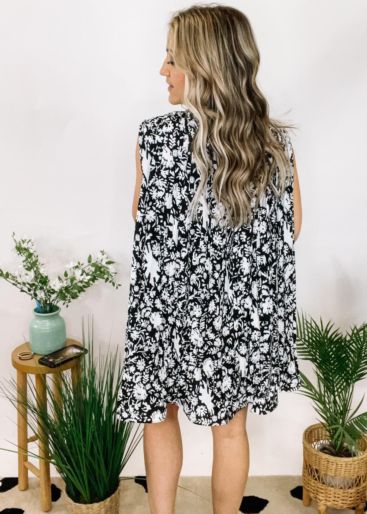 Birdie Pleated Floral Swing Dress