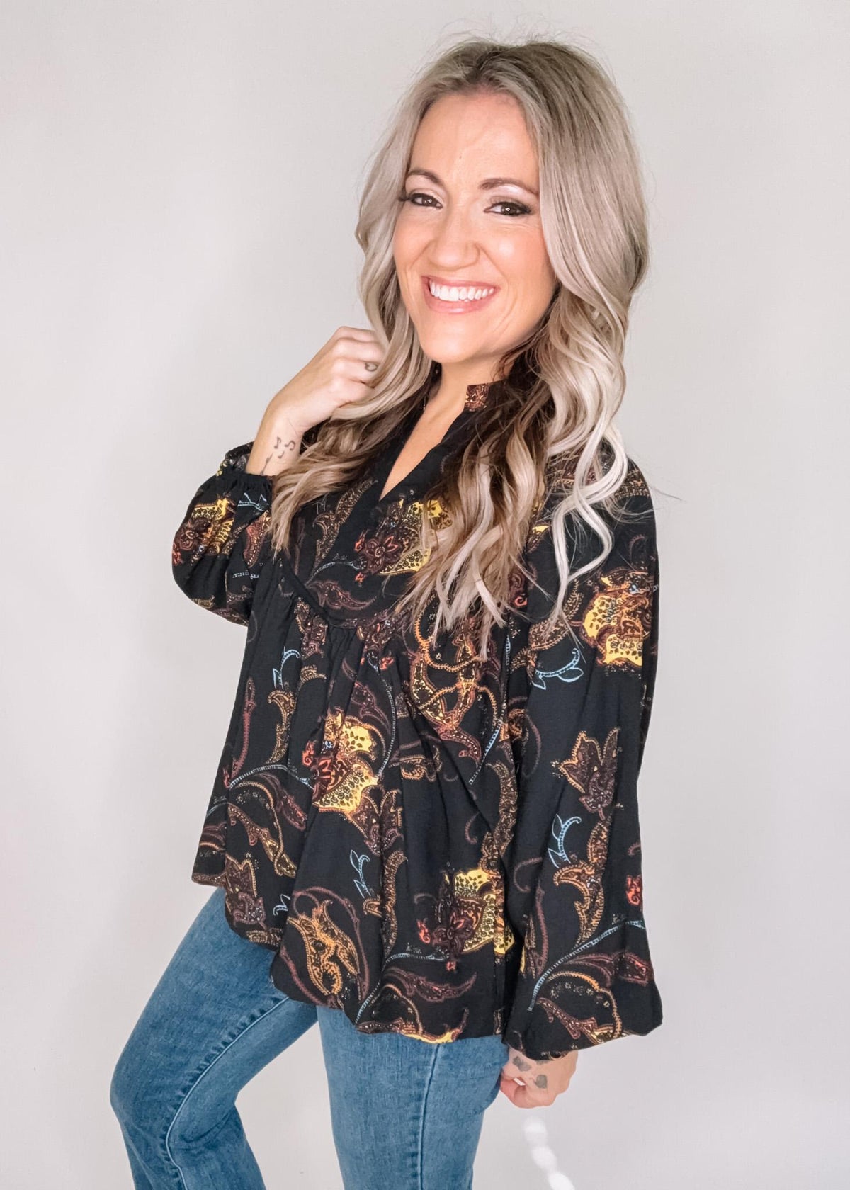 Black Mix Blouse
