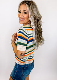 Retro Stripe Knit Top