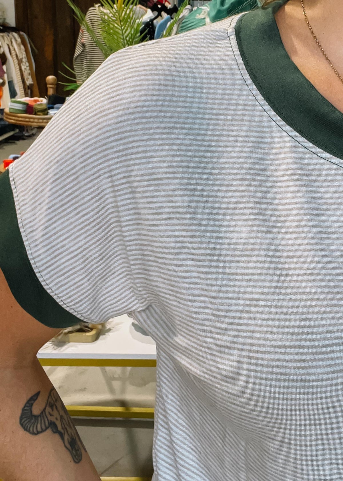 Oatmeal Ivory and Olive Tee