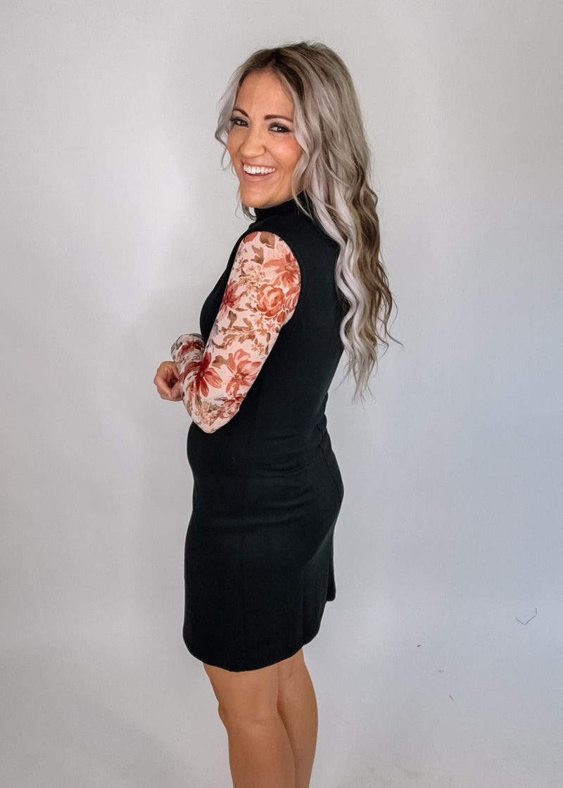 Black Sleeveless Mock Neck Dress
