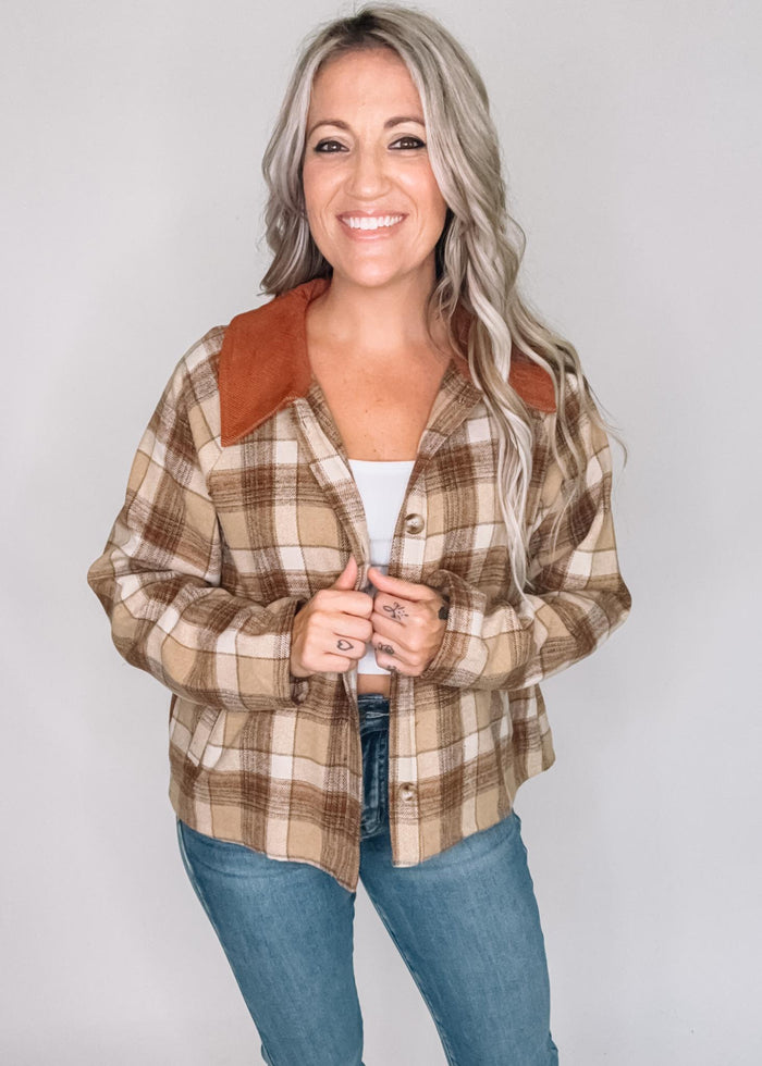 Brushed Plaid Barn Jacket