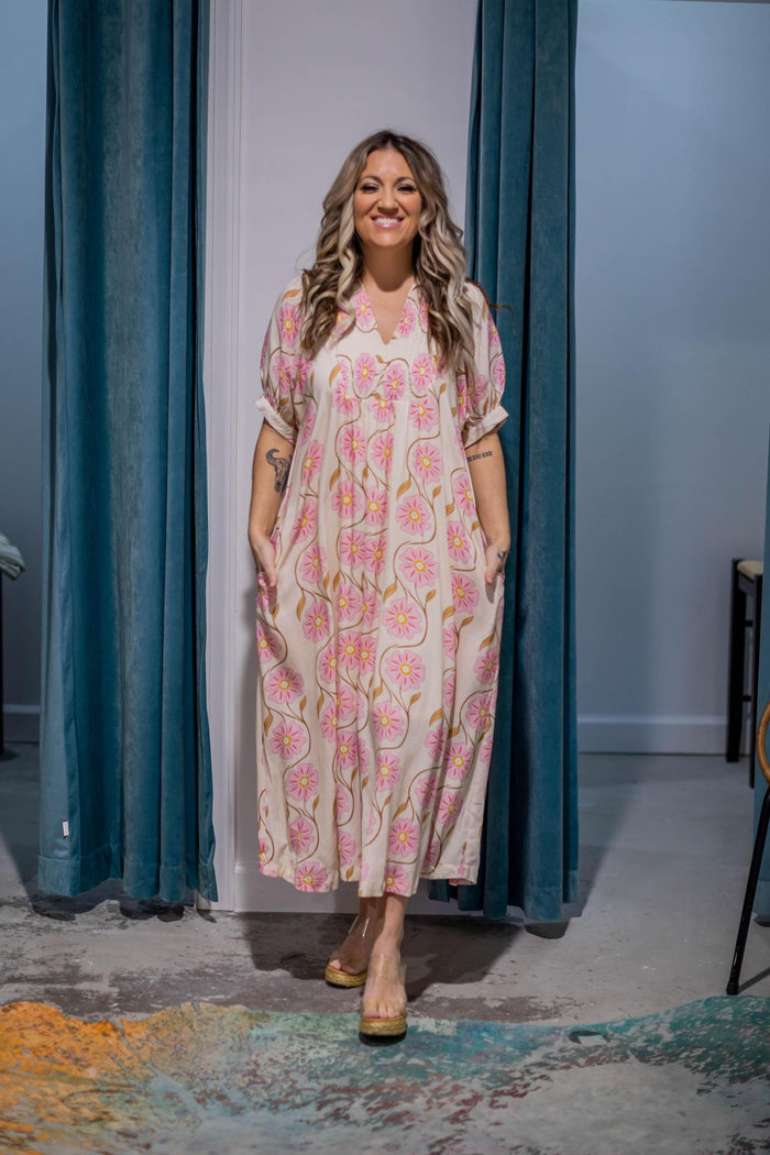 Soft Pink Collar Moo Moo Style Dress