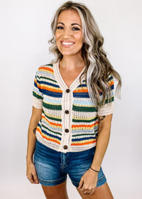 Retro Stripe Knit Top