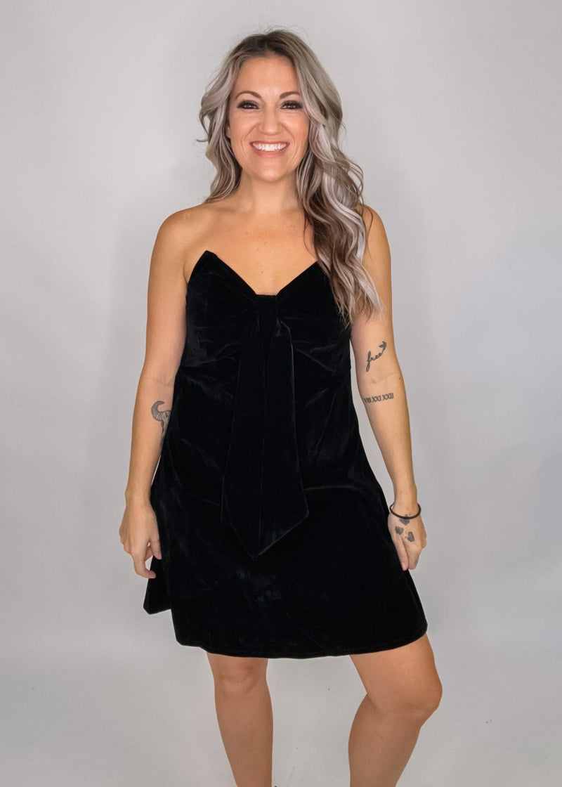 Black Velvet Mini Dress