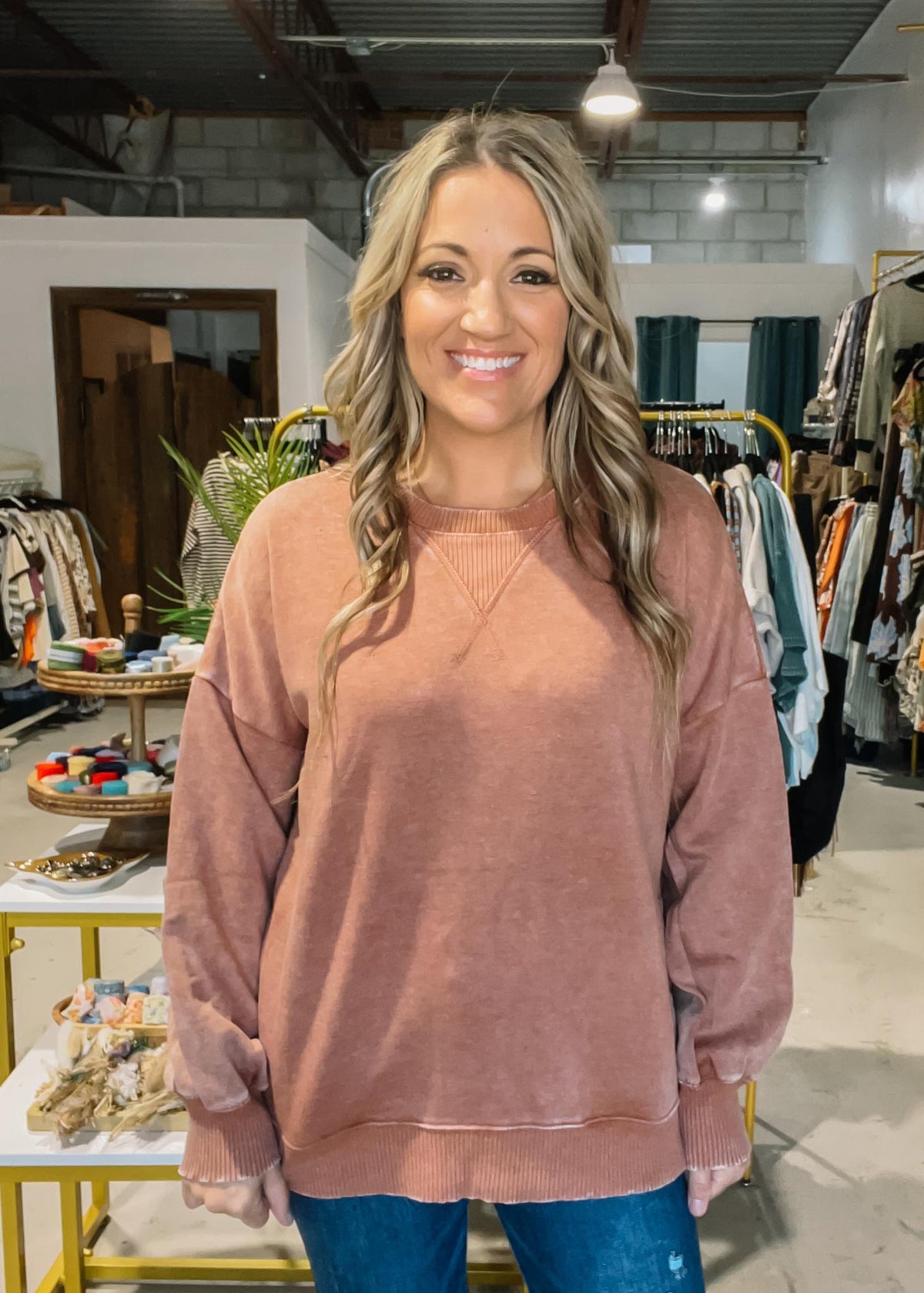 Rust Vintage Wash Pullover