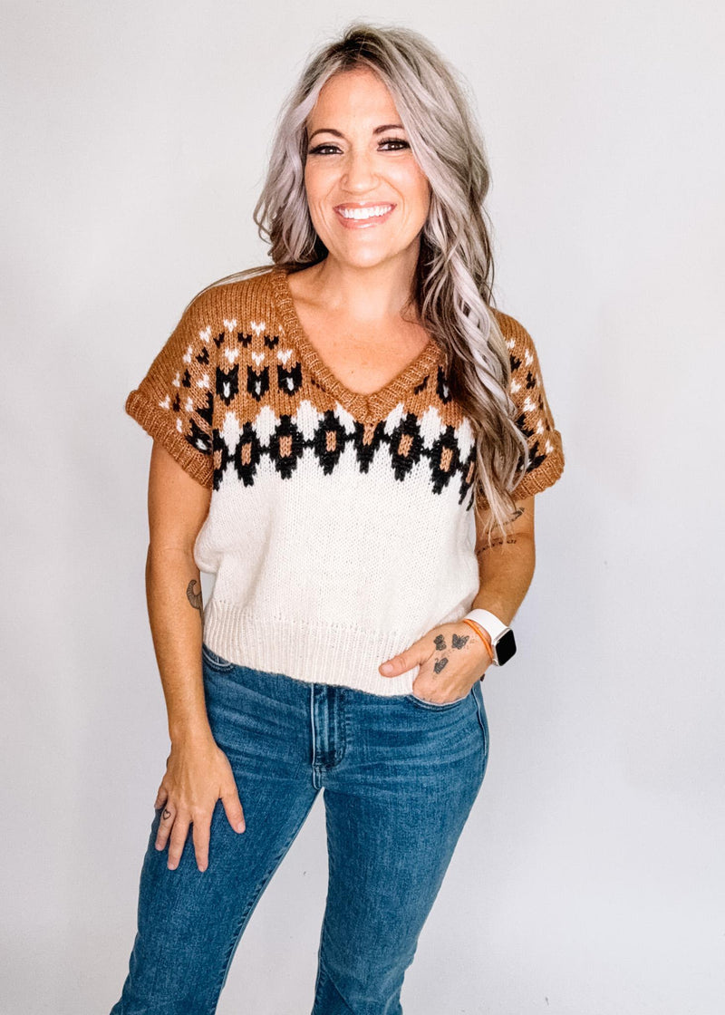 Short Sleeve Knit Sweater