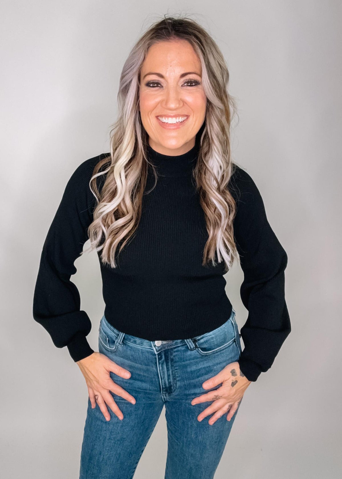 Black Open Back Bow Tie Top