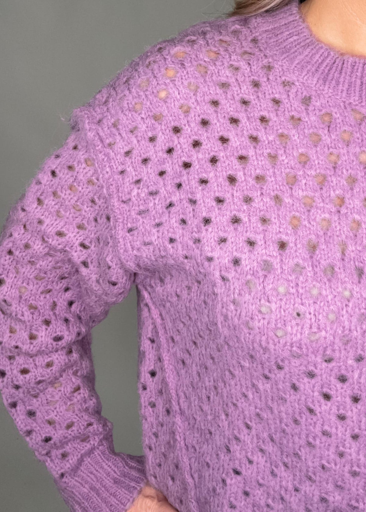 BLACK FRIDAY Lavender Open Knit Sweater