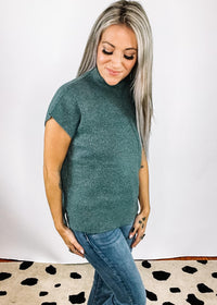 Peacock Mock Neck Top