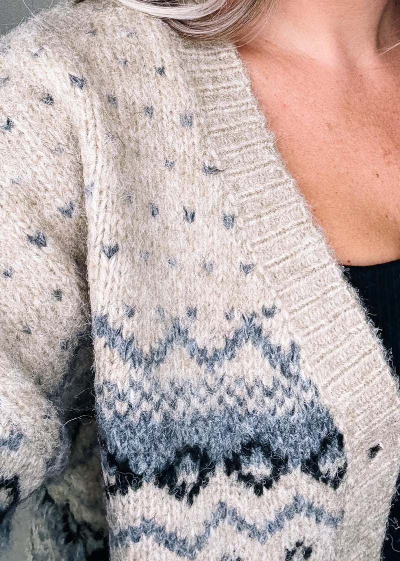 Taupe and Navy Argyle cardigan