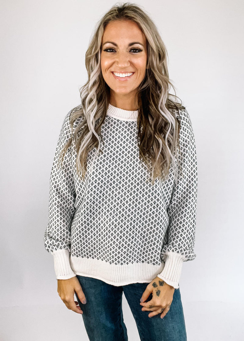 Charcoal Patterned Classic Crew