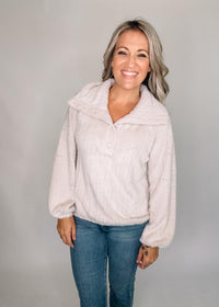 Soft Fuzzy Collared Pullover