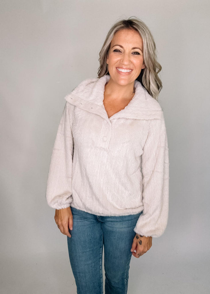 Soft Fuzzy Collared Pullover