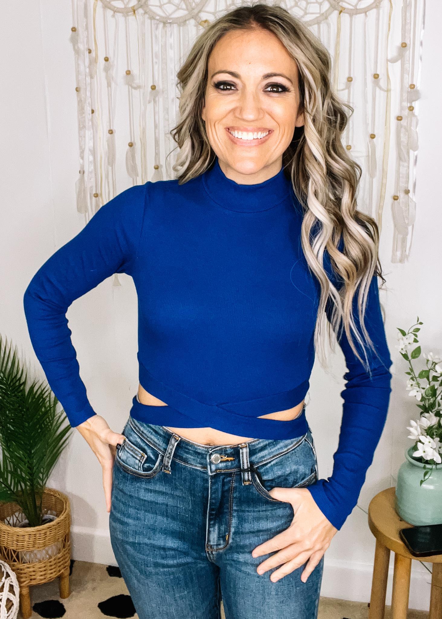 Cross Wrap Cut Out Top – The Teal Eagle Boutique