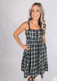 Black Paid Midi Dress