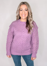 BLACK FRIDAY Lavender Open Knit Sweater