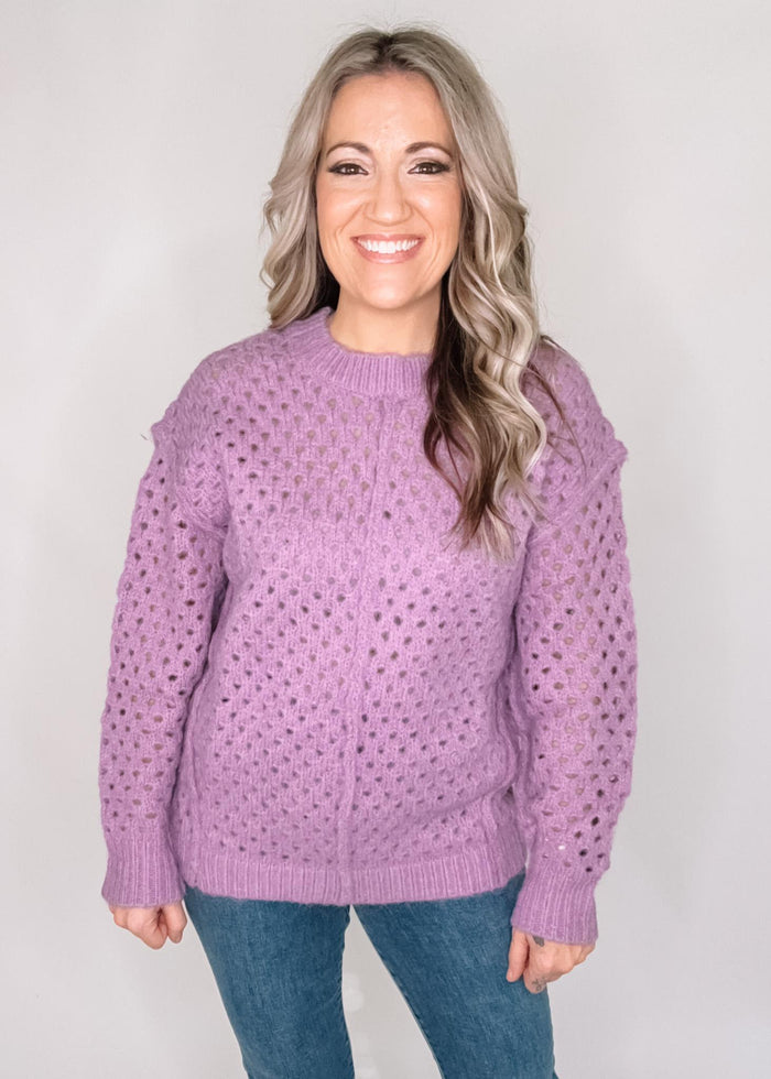 BLACK FRIDAY Lavender Open Knit Sweater