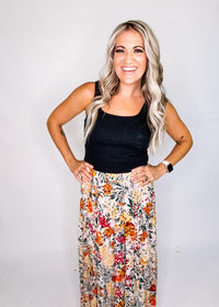 Wild Flower Printed Tiered Skirt