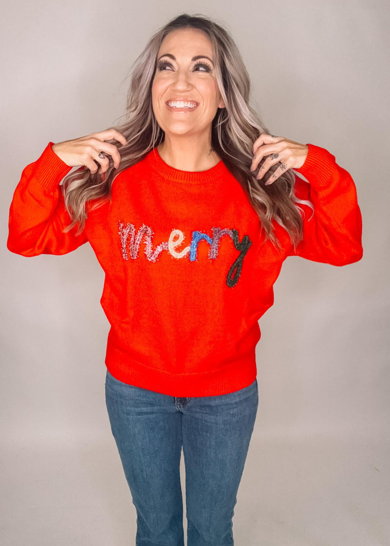 Red Merry Tinsel Sweater